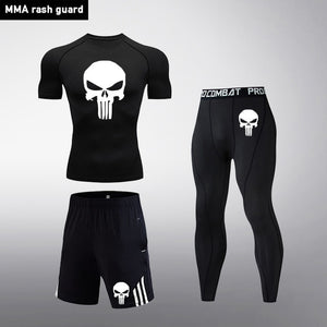 Men's full suit tracksuit Compressed clothes Sport Wear For Men Run Base layer set  Gym Jogging Suit Fitness Tights leggings 4XL
