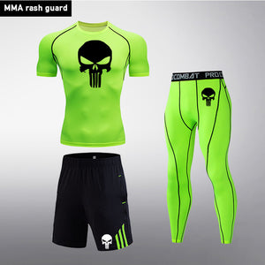 Men's full suit tracksuit Compressed clothes Sport Wear For Men Run Base layer set  Gym Jogging Suit Fitness Tights leggings 4XL