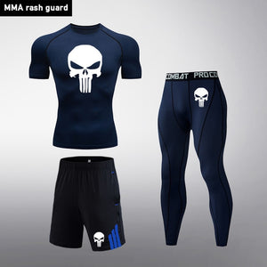 Men's full suit tracksuit Compressed clothes Sport Wear For Men Run Base layer set  Gym Jogging Suit Fitness Tights leggings 4XL