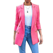 Load image into Gallery viewer, 2020 New Womens Casual Slim Blazer Fashion Office Ladies Coats Mid-long Suit Jacket Solid Buttons Female Outerwear Long Sleeve
