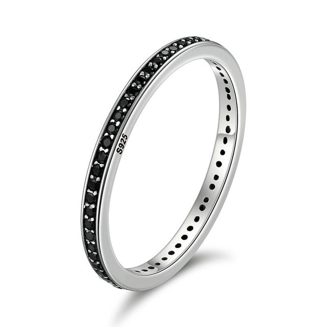 2020 TOP SALE Authentic 925 Sterling Silver 2 Colors Dazzling CZ Stackable Rings for Women Wedding Jewelry Mother Gift SCR114