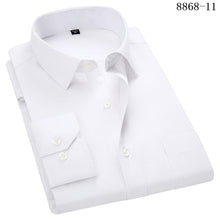 Load image into Gallery viewer, 4XL 5XL 6XL 7XL 8XL Large Size Men&#39;s Business Casual Long Sleeved Shirt White Blue Black Smart Male Social Dress Shirt Plus
