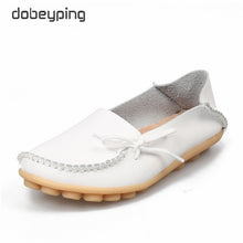 Load image into Gallery viewer, New Moccasins Women Flats 2019 Autumn Woman Loafers Genuine Leather Female Shoes Slip On Ballet Bowtie Women&#39;s Shoe Size 35-44
