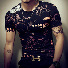 Load image into Gallery viewer, Summer Fashion Men&#39;s T Shirt Casual Patchwork Short Sleeve T Shirt Mens Clothing Trend Casual Slim Fit Hip-Hop Top Tees 5XL
