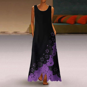 MAXIORILL maxi dress S-5XL woman богемное платье платье bohemian платье женское summer Sleeveless Print Round Neck beach dress