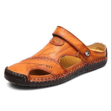 Load image into Gallery viewer, Zomer Sandalen Mannen Lederen Classic Romeinse Sandalen 2019 Slipper Outdoor Sneaker Strand Rubber Flip Flops Mannen Water Trekking Sandalen
