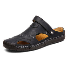 Load image into Gallery viewer, Zomer Sandalen Mannen Lederen Classic Romeinse Sandalen 2019 Slipper Outdoor Sneaker Strand Rubber Flip Flops Mannen Water Trekking Sandalen
