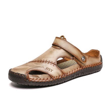 Load image into Gallery viewer, Zomer Sandalen Mannen Lederen Classic Romeinse Sandalen 2019 Slipper Outdoor Sneaker Strand Rubber Flip Flops Mannen Water Trekking Sandalen
