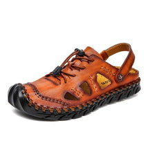 Load image into Gallery viewer, Zomer Sandalen Mannen Lederen Classic Romeinse Sandalen 2019 Slipper Outdoor Sneaker Strand Rubber Flip Flops Mannen Water Trekking Sandalen
