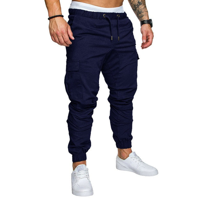 Outono calças masculinas hip hop harem joggers calças 2020 novas calças masculinas dos corredores sólido multi-bolso calças moletom M-4XL