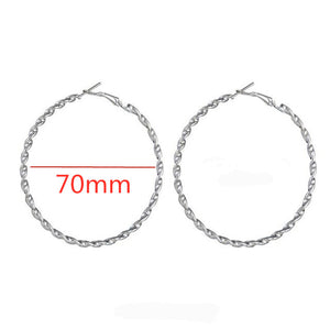 40mm 60mm 70mm 80mm Exaggerate Big Smooth Circle Hoop Earrings Brincos Simple Party Round Loop Earrings for Women Jewelry