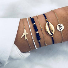 Load image into Gallery viewer, Juego de pulseras Bohemias de 30 estilos para mujeres Shell Star mapa lotus piña corazón Piedra Natural cadenas brazalete Boho joyería
