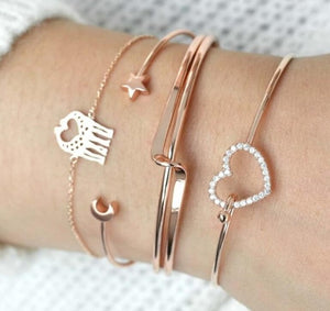 Juego de pulseras Bohemias de 30 estilos para mujeres Shell Star mapa lotus piña corazón Piedra Natural cadenas brazalete Boho joyería