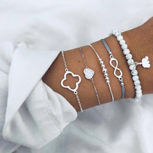 Load image into Gallery viewer, Juego de pulseras Bohemias de 30 estilos para mujeres Shell Star mapa lotus piña corazón Piedra Natural cadenas brazalete Boho joyería
