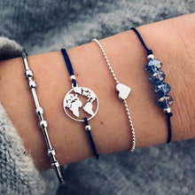 Load image into Gallery viewer, Juego de pulseras Bohemias de 30 estilos para mujeres Shell Star mapa lotus piña corazón Piedra Natural cadenas brazalete Boho joyería
