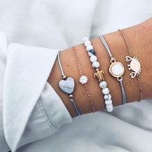 Load image into Gallery viewer, Juego de pulseras Bohemias de 30 estilos para mujeres Shell Star mapa lotus piña corazón Piedra Natural cadenas brazalete Boho joyería

