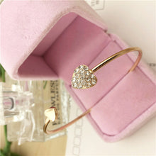 Load image into Gallery viewer, ¡Novedad de 2019! pulsera ajustable de doble Corazón de cristal Bilezik con abertura del puño para Mujer, joyería de regalo para Mujer, Pulseras de 7g
