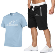 Load image into Gallery viewer, 2020 Fashion t-shirt Shorts Set Men Summer 2pc Tracksuit+Shorts Sets Beach Mens Casual Tee Shirts Set Sportswears
