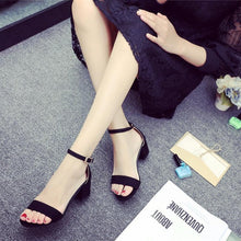 Load image into Gallery viewer, Sandals Female Summer 2019 New Fashion In Korean Edition For Students Coarse-heeled High Women&#39;s Shoes Girl Square Heel Sandals
