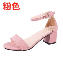 Load image into Gallery viewer, Sandals Female Summer 2019 New Fashion In Korean Edition For Students Coarse-heeled High Women&#39;s Shoes Girl Square Heel Sandals
