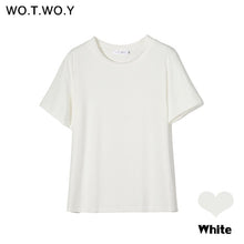 Load image into Gallery viewer, WOTWOY Summer Knitted Basic Solid T-shirt Women Casual Cotton Short Sleeve Tee-Shirts Female Tops Women 2020 New Fashion S-XL
