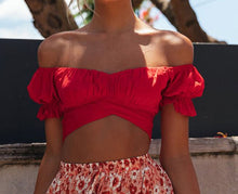 Load image into Gallery viewer, Jessie Vinson Short Sleeve Off Shoulder Crop Top Blouse Women Summer Short Sleeve Short Sexy Blouses Women Tops and Blouses 2020
