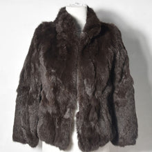 Load image into Gallery viewer, 2019 High Quality Real Fur Coat Fashion Genuine Rabbit Fur Overcoats Elegant Women Winter Outwear Stand Collar Rabbit Fur Jacket
