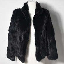 Load image into Gallery viewer, 2019 High Quality Real Fur Coat Fashion Genuine Rabbit Fur Overcoats Elegant Women Winter Outwear Stand Collar Rabbit Fur Jacket
