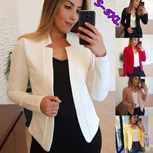 Load image into Gallery viewer, Multiple colour Women Blazer 2020 Leisure Blazers Lady Office Work Suit Pockets Jackets Coat Slim Women Blazer Femme Jackets
