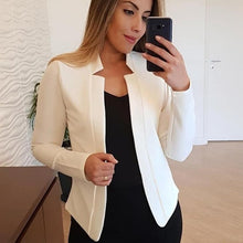 Load image into Gallery viewer, Multiple colour Women Blazer 2020 Leisure Blazers Lady Office Work Suit Pockets Jackets Coat Slim Women Blazer Femme Jackets
