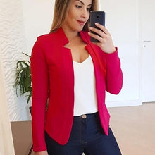 Load image into Gallery viewer, Multiple colour Women Blazer 2020 Leisure Blazers Lady Office Work Suit Pockets Jackets Coat Slim Women Blazer Femme Jackets
