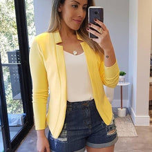 Load image into Gallery viewer, Multiple colour Women Blazer 2020 Leisure Blazers Lady Office Work Suit Pockets Jackets Coat Slim Women Blazer Femme Jackets
