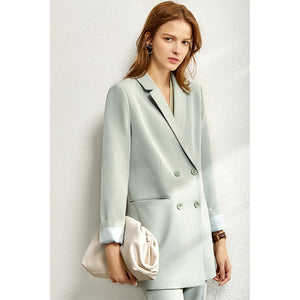 Amii Minimalism suit set women 2020 spring new Solid  suits &blazer ， suit vest ， high waist suit pants suit for women 12060909