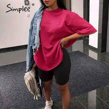 Load image into Gallery viewer, Simplee Casual solid new women&#39;s two piece suit including belt solid color home loose sports fashion leisure suit summer 2020
