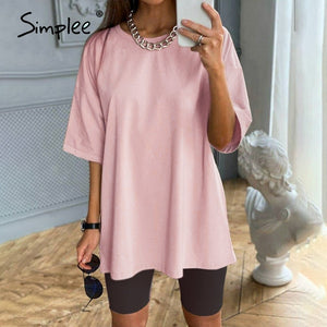 Simplee Casual solid new women's two piece suit including belt solid color home loose sports fashion leisure suit summer 2020