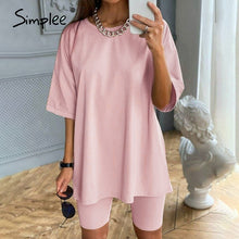 Load image into Gallery viewer, Simplee Casual solid new women&#39;s two piece suit including belt solid color home loose sports fashion leisure suit summer 2020

