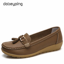 Load image into Gallery viewer, dobeyping 2018 New Arrival Shoes Woman Genuine Leather Women Flats Slip On Women&#39;s Loafers Female Moccasins Shoe Plus Size 35-44
