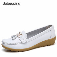 Load image into Gallery viewer, dobeyping 2018 New Arrival Shoes Woman Genuine Leather Women Flats Slip On Women&#39;s Loafers Female Moccasins Shoe Plus Size 35-44
