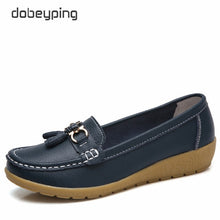 Load image into Gallery viewer, dobeyping 2018 New Arrival Shoes Woman Genuine Leather Women Flats Slip On Women&#39;s Loafers Female Moccasins Shoe Plus Size 35-44
