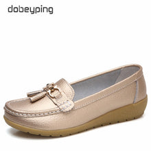 Load image into Gallery viewer, dobeyping 2018 New Arrival Shoes Woman Genuine Leather Women Flats Slip On Women&#39;s Loafers Female Moccasins Shoe Plus Size 35-44
