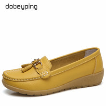 Load image into Gallery viewer, dobeyping 2018 New Arrival Shoes Woman Genuine Leather Women Flats Slip On Women&#39;s Loafers Female Moccasins Shoe Plus Size 35-44
