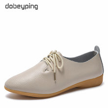 Load image into Gallery viewer, dobeyping 2018 New Women Shoes Genuine Leather Women&#39;s Shoe Lace-Up Female Flats Pointed Toe Woman Oxfords Large Size 35-44
