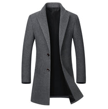 Load image into Gallery viewer, Winter Wool Jacket Men&#39;s High-quality Wool Coat casual Slim collar wool coat Men&#39;s long cotton collar trench coat
